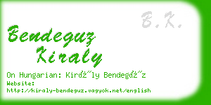 bendeguz kiraly business card